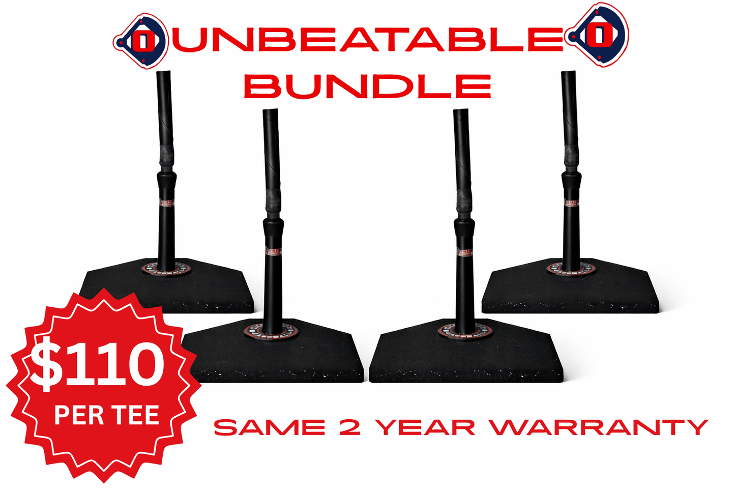 4 Tee Unbeatable Batting Tee Bundle