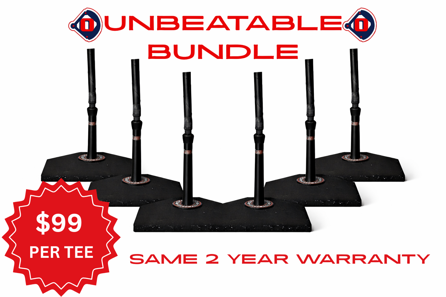 6 Tee Unbeatable Batting Tee Bundle